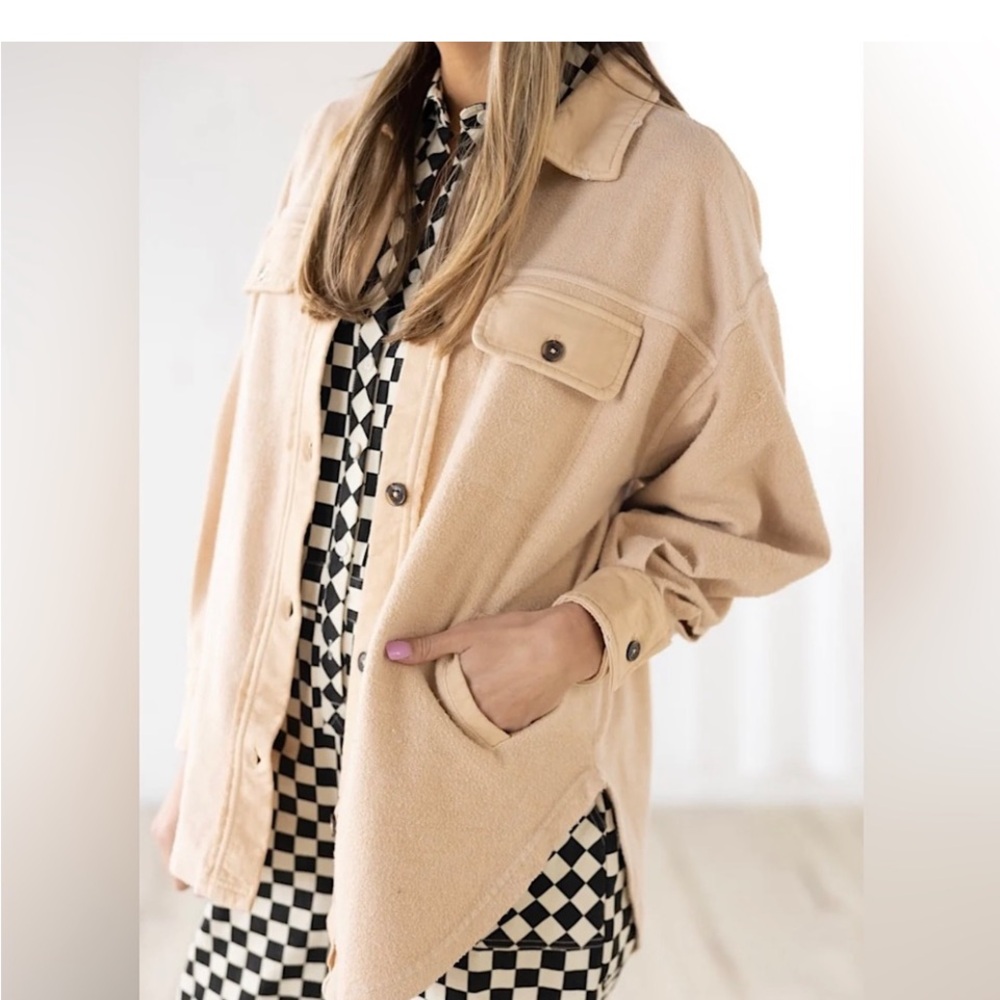 Free People Oversized Shacket NWOT - Picture 3 of 12